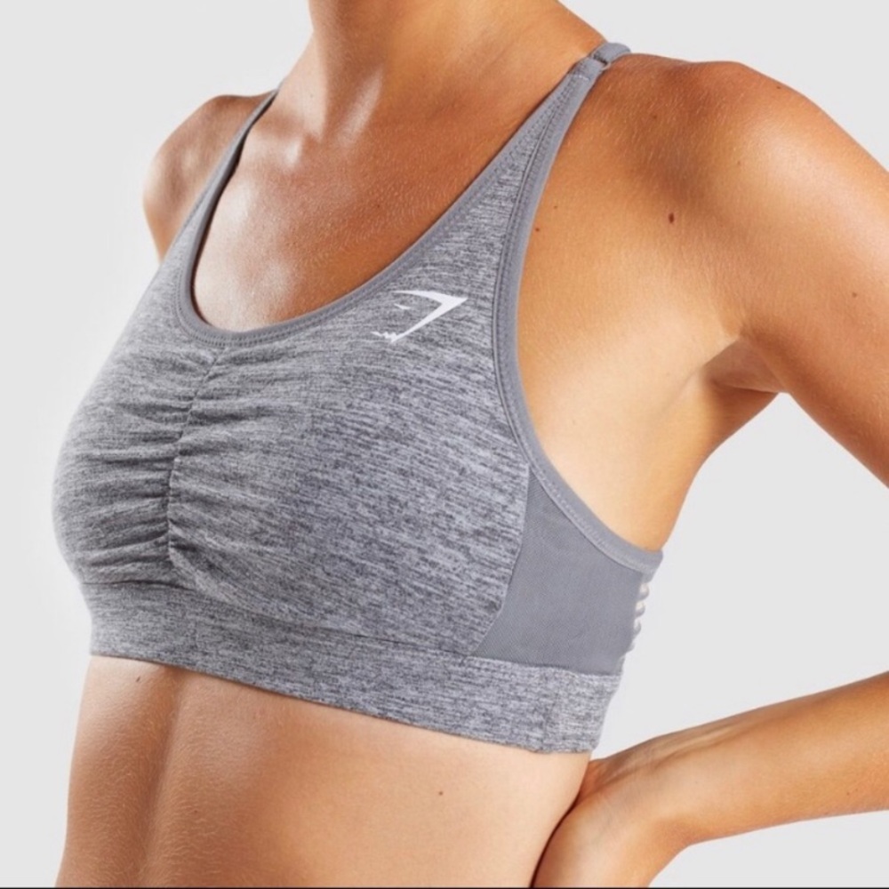 GYMSHARK Ease Sports Bra S Small Charcoal